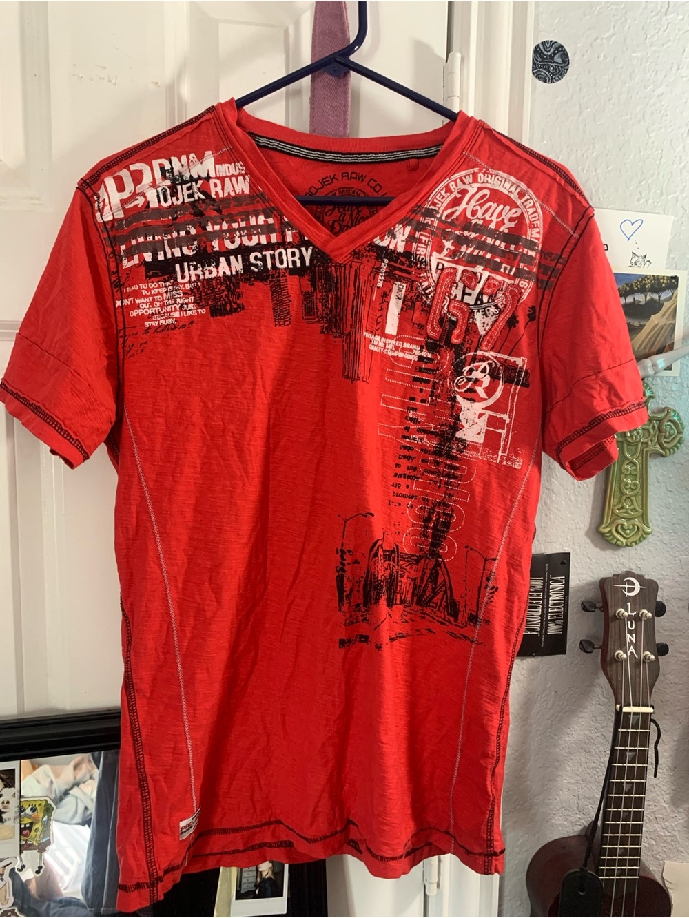 Projek raw red Abercrombie style tee